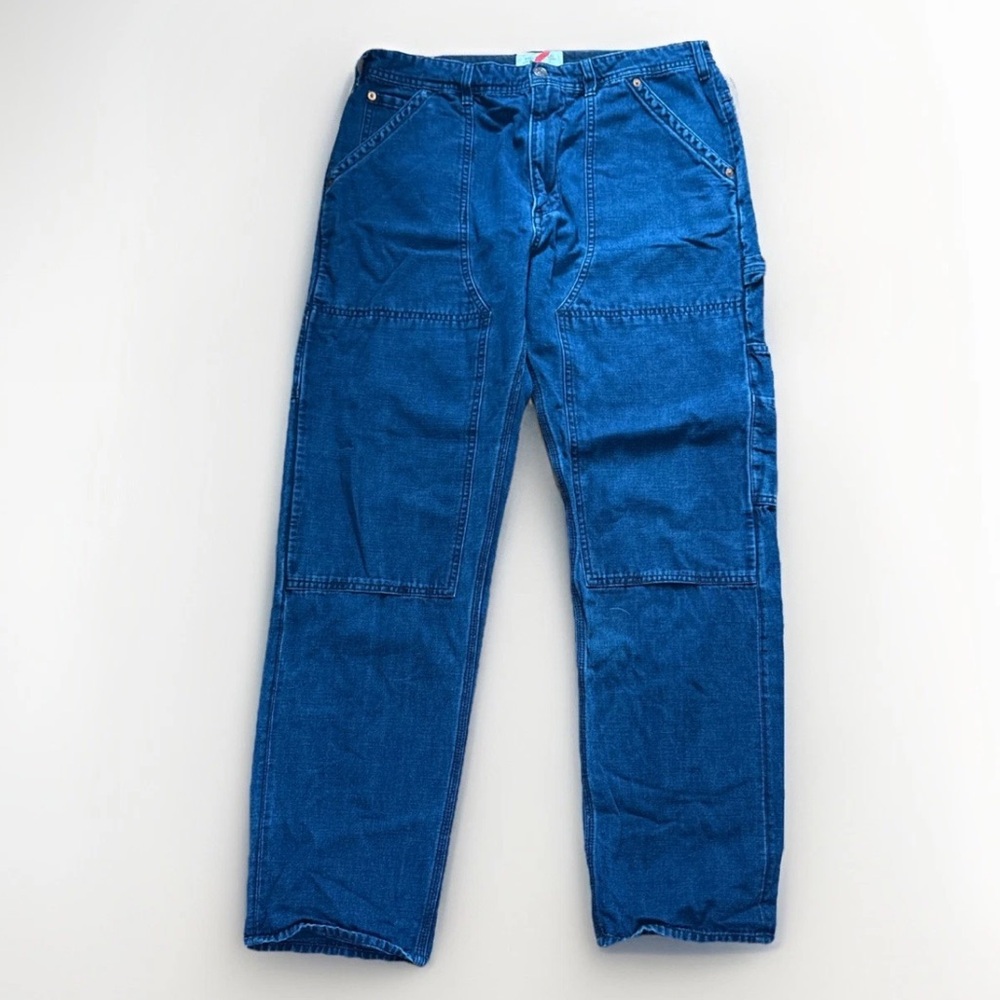 Best Made Co Indigo Dyed Selvedge Canvas Carpenter Jeans Double Knee 36